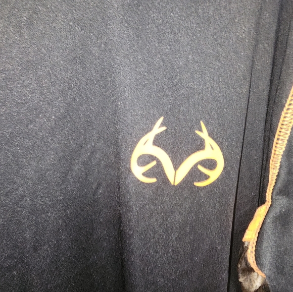 Realtree By Antler Creek Dri Fit Camo Shirt XL Black Orange Green Camo SS - Picture 4 of 5